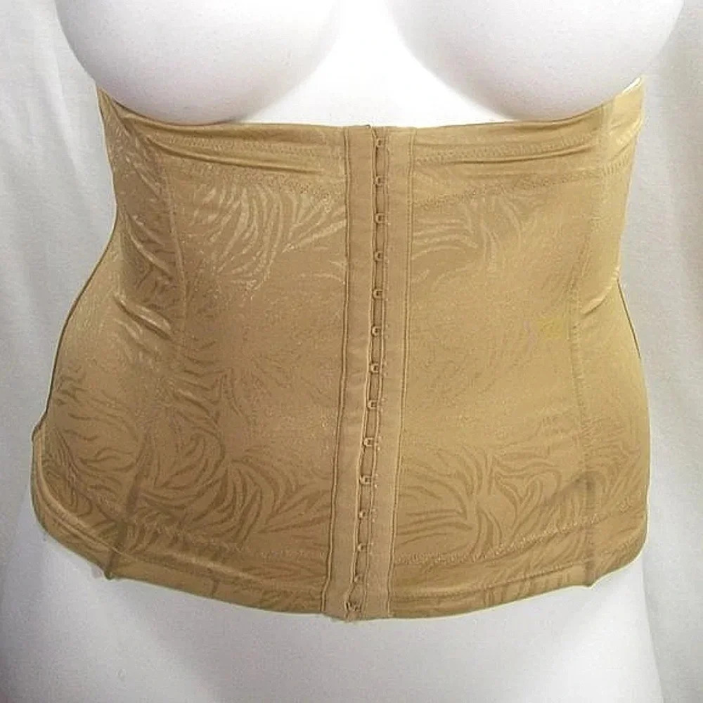 SMALL Maidenform 83067 Jacquard Satin Waist‎ Cincher Nude